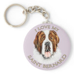 I Love my Saint Bernard keychains