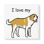 I Love My Saint Bernard Refrigerator Magnets