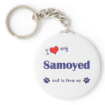 I Love My Samoyed (Male Dog) keychains