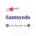 I Love My Samoyeds (Multiple Dogs) stickers