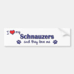 I Love My Schnauzers (Multiple Dogs) Bumper Sticker