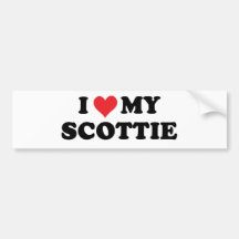 I Love My Scottie Bumper Sticker