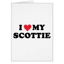 I Love My Scottie Greeting Cards