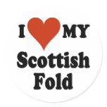 I Love My Scottish Fold Cat Merchandise stickers