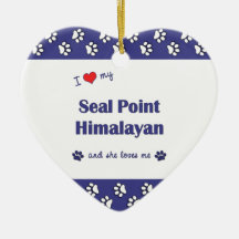I Love My Seal Point Himalayan (Female Cat) Christmas Tree Ornaments