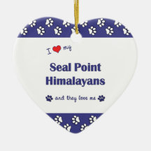 I Love My Seal Point Himalayans (Multiple Cats) Christmas Ornament