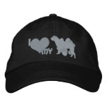I Love my Shar Pei Monochrome embroidered hats