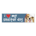 I Love My Shelter Dog Beagle-Bulldog Mix bumper stickers