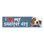 I Love My Shelter Dog Beagle Puppy Bumper Sticker