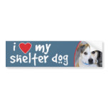 I Love My Shelter Dog Pitbull/Yellow Lab Bumper Sticker