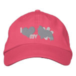 I Love my Sheltie Pink embroidered hats