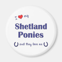 I Love My Shetland Ponies (Multiple Ponies) Refrigerator Magnets