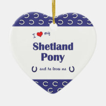 I Love My Shetland Pony (Male Pony) Ornaments