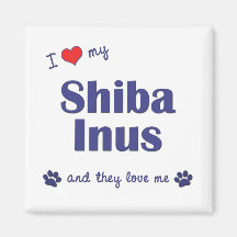 I Love My Shiba Inus (Multiple Dogs) Fridge Magnets