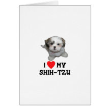 I Love My Shih-Tzu Greeting Cards