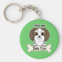 I Love My Shih Tzu Key Chains