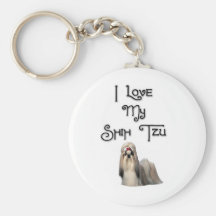 I Love My Shih Tzu Keychains