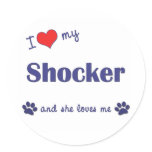I Love My Shocker (Female Dog) stickers