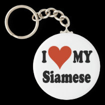 I Love My Siamese Cat Merchandise keychains
