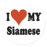 I Love My Siamese Cat Merchandise stickers