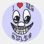 I Love My Smile Round Sticker