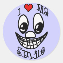 I Love My Smile Round Sticker