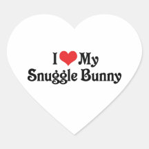 I Love My Snuggle Bunny Heart Sticker