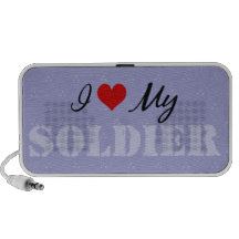 I Love My Soldier iPod Speakers