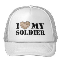 I Love My Soldier Mesh Hat