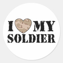 I Love My Soldier Stickers