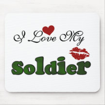 I Love My Soldier Tshirts and Gifts Mousepad