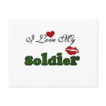 I Love My Soldier Tshirts and Gifts postcards