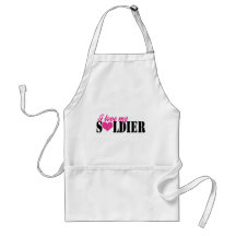 I love my Soldier Valentines Day patriotic Aprons