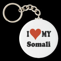 I Love My Somali Cat Merchandise keychains
