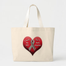 I love my son but Hate Diabetes Tote Bags