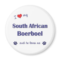 I Love My South African Boerboel (Male Dog) Refrigerator Magnets