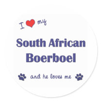 I Love My South African Boerboel (Male Dog) Stickers