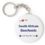 I Love My South African Boerboels (Multiple Dogs) Keychain