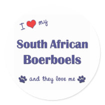 I Love My South African Boerboels (Multiple Dogs) Round Stickers