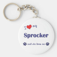 I Love My Sprocker (Female Dog) Key Chain
