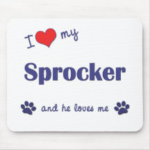 I Love My Sprocker (Male Dog) Mousepad