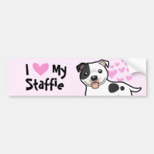 I Love My Staffordshire Bull Terrier Bumper Stickers