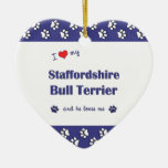 I Love My Staffordshire Bull Terrier (Male Dog) Christmas Tree Ornaments