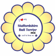 I Love My Staffordshire Bull Terrier Mix (Male) Cut Outs