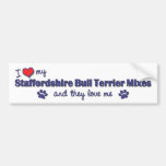 I Love My Staffordshire Bull Terrier Mixes (Multi) Bumper Stickers