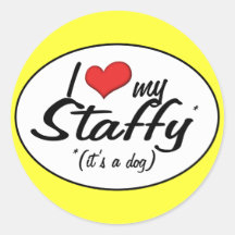 I Love My Staffy (It's a Dog) Stickers