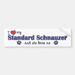 I Love My Standard Schnauzer (Female Dog) Bumper Sticker