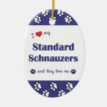I Love My Standard Schnauzers (Multiple Dogs) Christmas Tree Ornaments