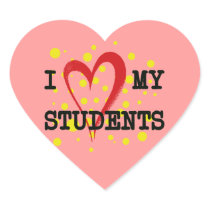 I LOVE MY STUDENTS HEART STICKERS