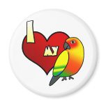 I Love my Sun Conure magnets